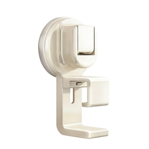 Cream White Suction Cup Basin Storage Rack, 1 Pack No-Drill Wall Mounted Organizer for Bathroom, Universal Hook for Bath Basins and Kitchen Vegetable Washing Basins   Bearing capacity of 2.5KG
