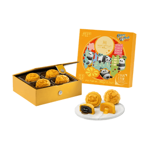 Panda Home-Assorted Lava Mooncakes,Custard + Green Tea Flavor,8pcs 12.7 oz【Mid-Autumn Festival Gift Box】