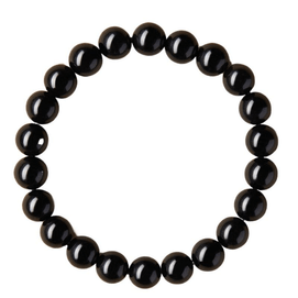 【中国直邮】贺福缘收藏级乌金纯天然黑曜石手串小巧乌金黑曜石8mm*1件