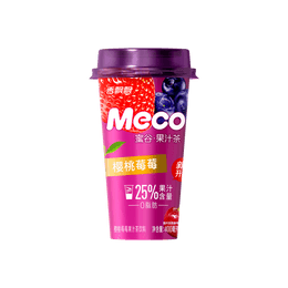 香飄飄 MECO 蜜穀果汁茶 櫻桃莓莓風味 400ml 夏季清爽冰飲 0脂肪