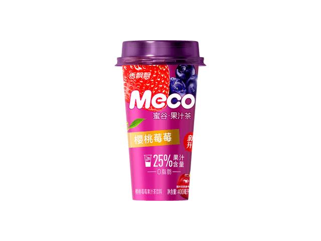 XIANGPIAOPIAO XPP Meco Cherry & Strawberry Fruit Tea, 13.5 fl oz