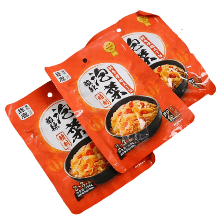 Wenzhou Specialty Sour And Spicy Pickles. 3 Packs 108g Per Pack