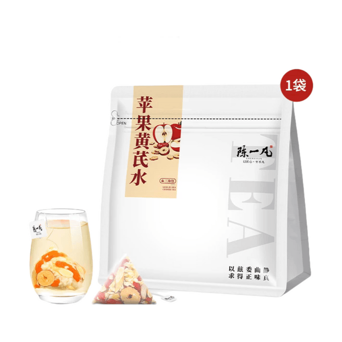 [중국 직배송] 천이판 사과황기차, 맥문동차, 대추야자차, 구기자차, 영양 공급 및 건강 증진, 밤늦게까지 깨어있는 여성에게 적합, 티백 160g/개