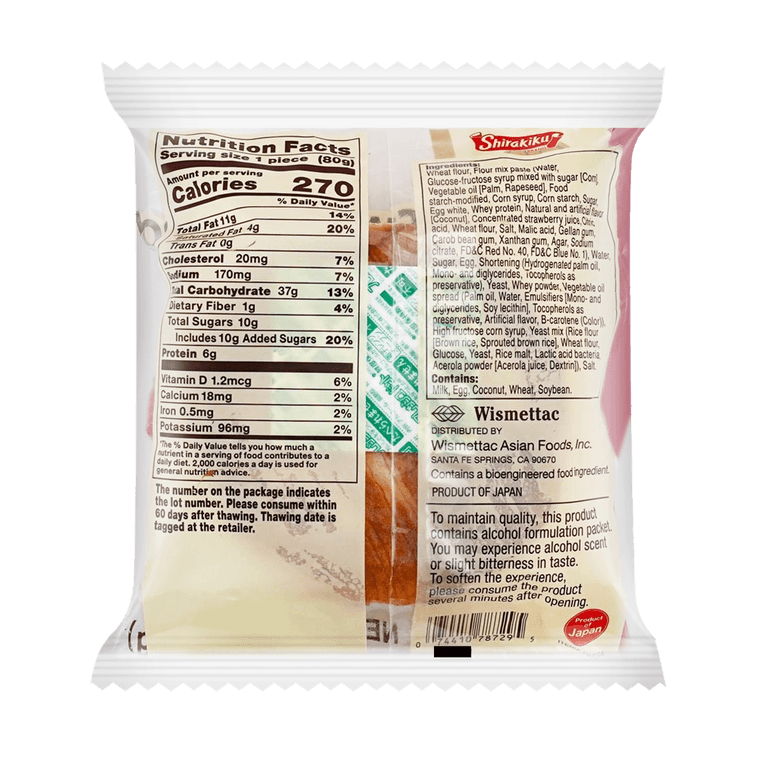 Natural Yeast Baked Wheat Bread ,Japanese Dessert,Strawberry Flavor,2.82 oz*6【6 Pack】 9