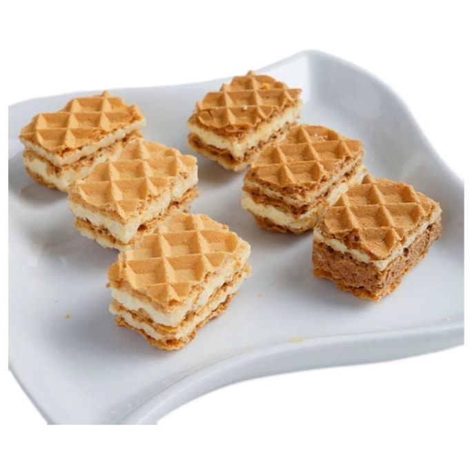 【中国直邮】 本宫饿了 熔岩威化饼干五层酥脆夹厚切零食 冰淇淋味90g*1包(13-15袋)