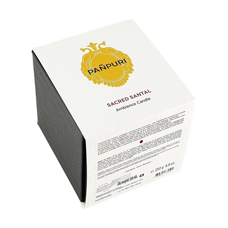 Panpuri Sacred Santal Ambience Candle Luxury Home Fragrance, 8.8