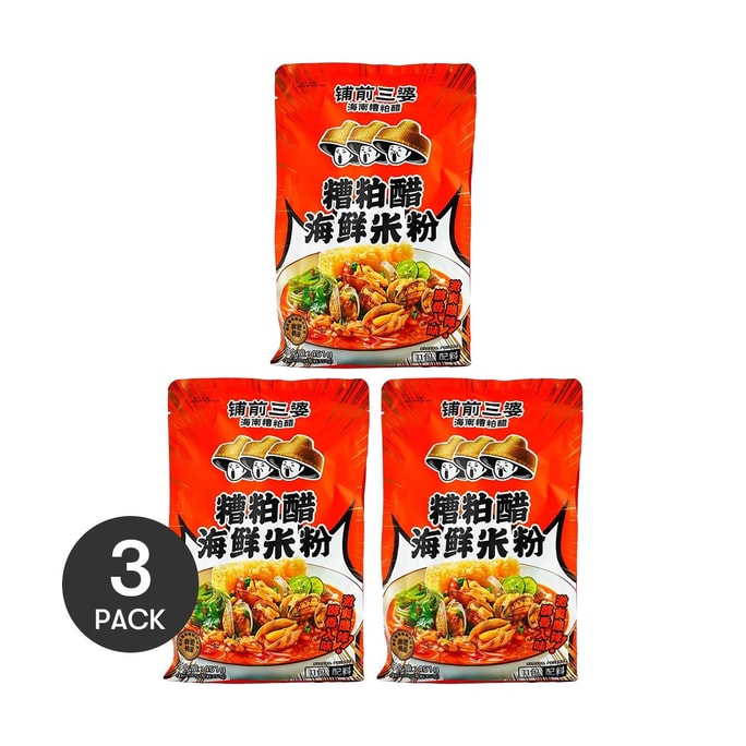鋪前三婆 糟粕醋海鮮粉 451g *3【3份超值裝】【地道海南味 酸辣鮮爽】【足足11包料】