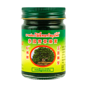 泰國金臥佛牌 青草藥膏 50g 清涼止癢 用於身體的各部位疼痛、暈車、暈船、蚊蟲叮咬