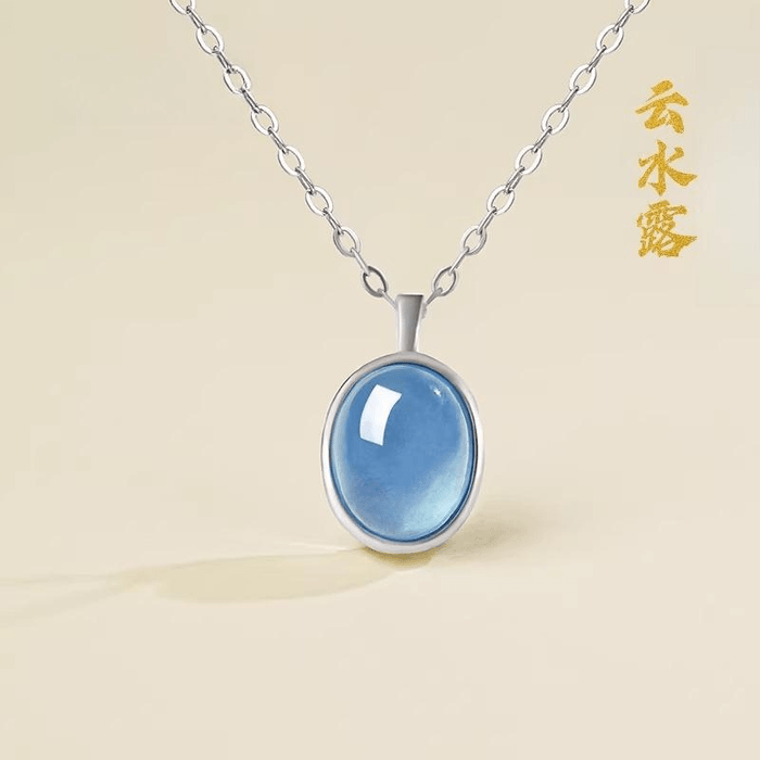 中国直送】故宮博物院文化創意工芸品：女性用アクアマリンネックレス