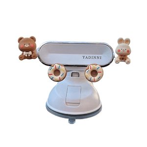 [中国直送] Xinyue 車載スマホホルダー 真空吸着吸盤 両用 ホワイト クマ/ウサギ型 座り心地11.5*8.5cm*1個