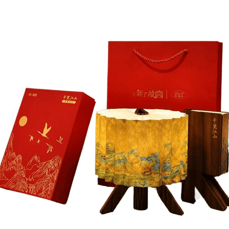 中国直送】故宮文化クリエイティブ 新登場 故宮 千里江山R型屏風ライト