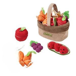 【中国直邮】毛绒水果A类切切乐玩具宝宝安全可啃咬儿童蔬菜婴儿切西瓜可剥皮大苹果礼盒装 1套装