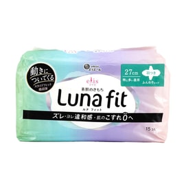 Luna Fit Skin Care wing 15pieces - Feminine Period Pads with Wings,  270mm