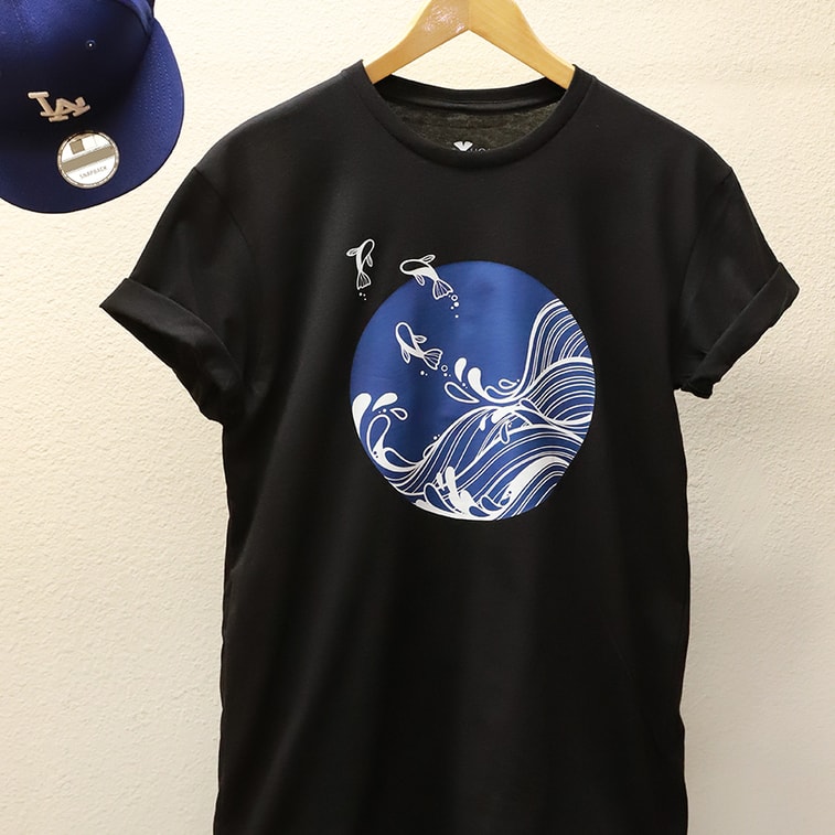 美国 GINKGOHOME 大海与鱼 短袖T恤 黑色 XL 4