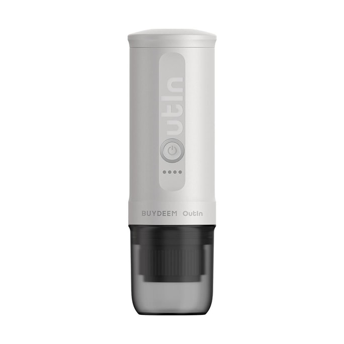 BUYDEEM|OUTIN Co-branded Coffee Machine, Rapid Heating, Lightweight Portable Espresso Machine OTEM-01, Oatmeal White