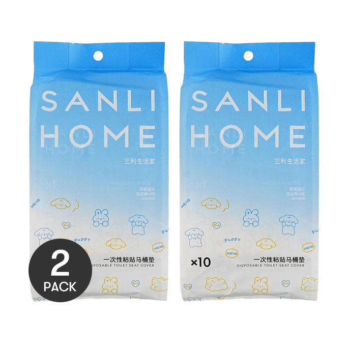 Sanli Disposable Toilet Seat Covers Floral Stick-on Style 10pcs