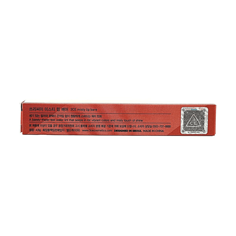 3CE 미스티 립 베어 #01 누드 위스퍼 0.16oz【유리처럼 투명한 광택과 촉촉한 롱웨어 립 틴트】 10