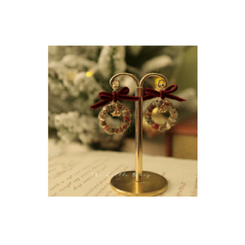 Christmas bow plush earrings (Pair pack)