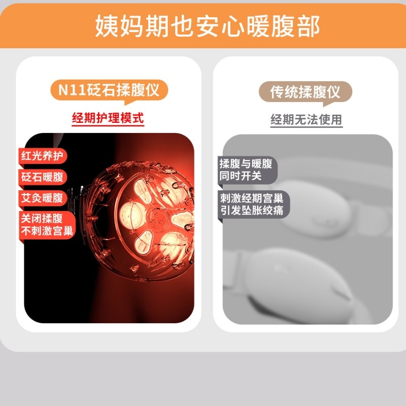 【中国直邮】 妙界 砭石揉腹仪全自动腹部按摩器促进肠胃蠕动 改善便秘 智能按摩仪 一个装