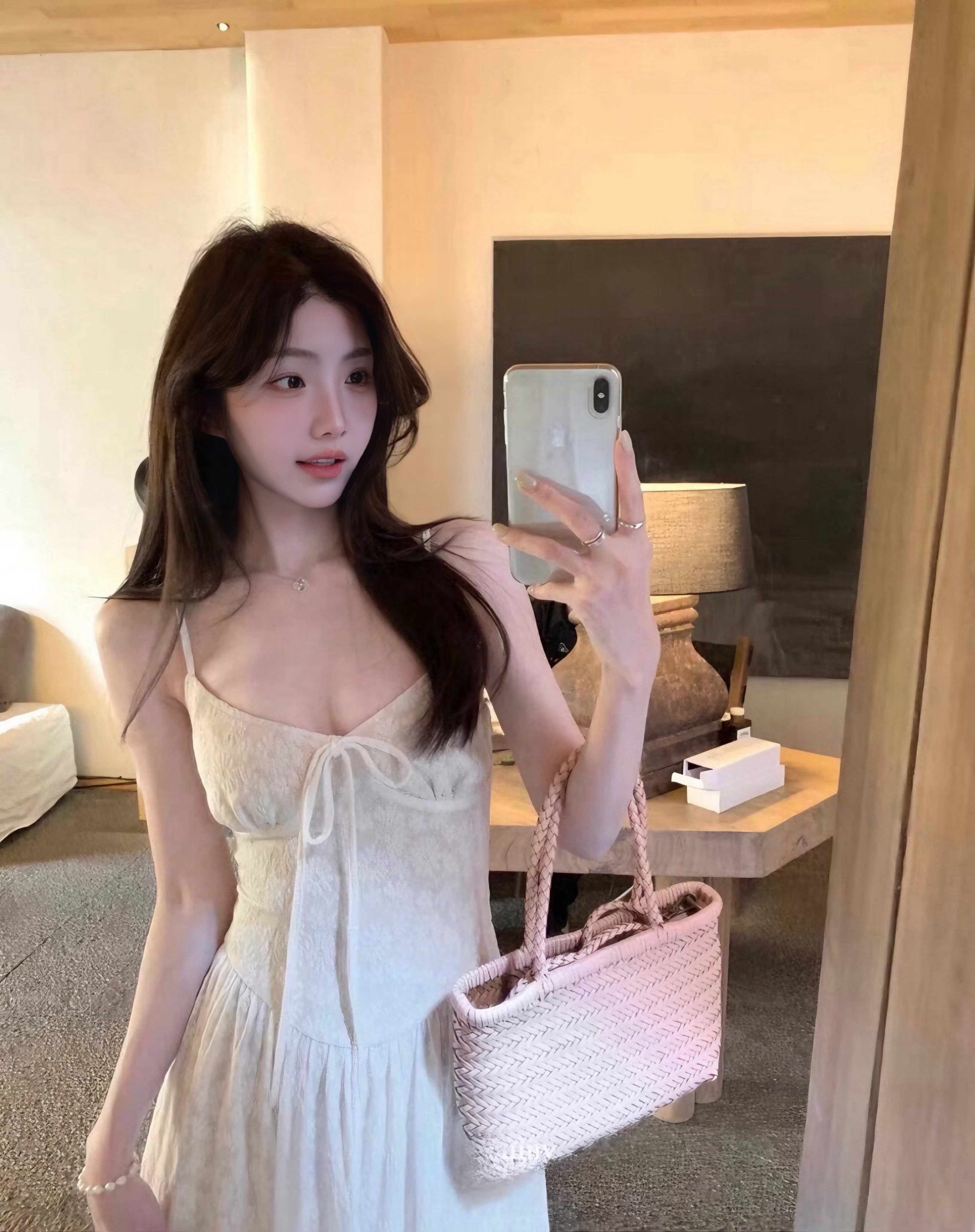 【加拿大直邮】 加拿大 SCENARIO 花漾柔纱蕾丝两件套连衣裙  S-M码 奶油色 乳白色 S