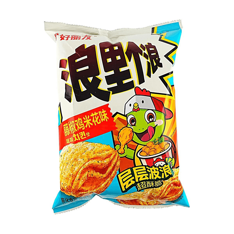 Wavy Puffs, Sichuan Pepper Chicken Popcorn Flavor, 2.29 oz【Wave-Shaped Numbing Crunch】 3