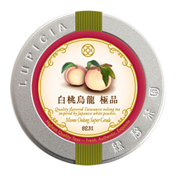 【日本直邮】绿碧茶园LUPICIA 白桃乌龙茶 铁罐装 蜜桃果茶30g