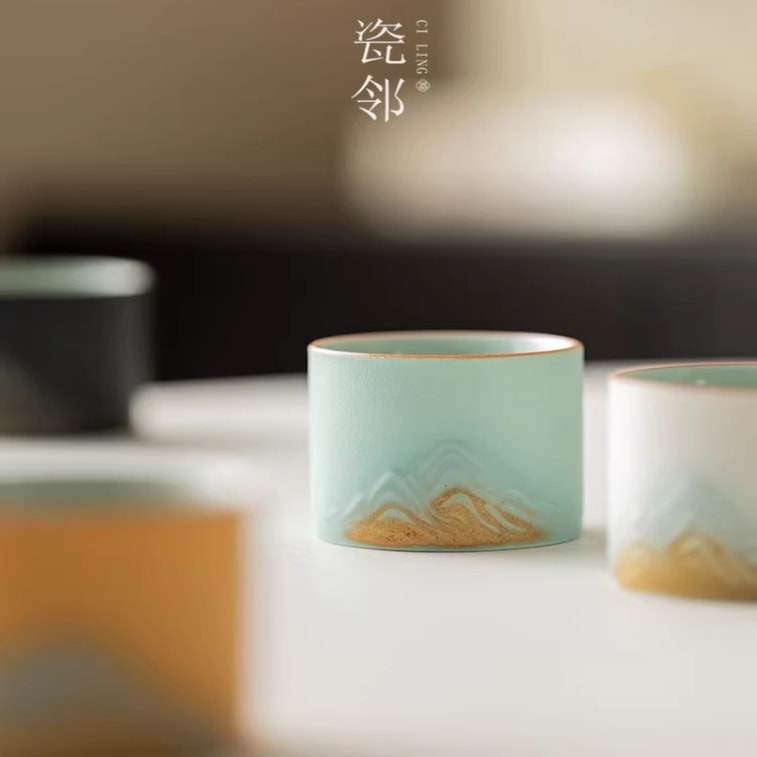 자금성 문화창조제품 - "아름다운 중국" 명차 컵 세트 선물 상자 (사색 산 풍경 컵 1세트) - 연례 선물, 기업 연례 회의 선물/고객 선물, 직원 복지, 어르신 선물 6