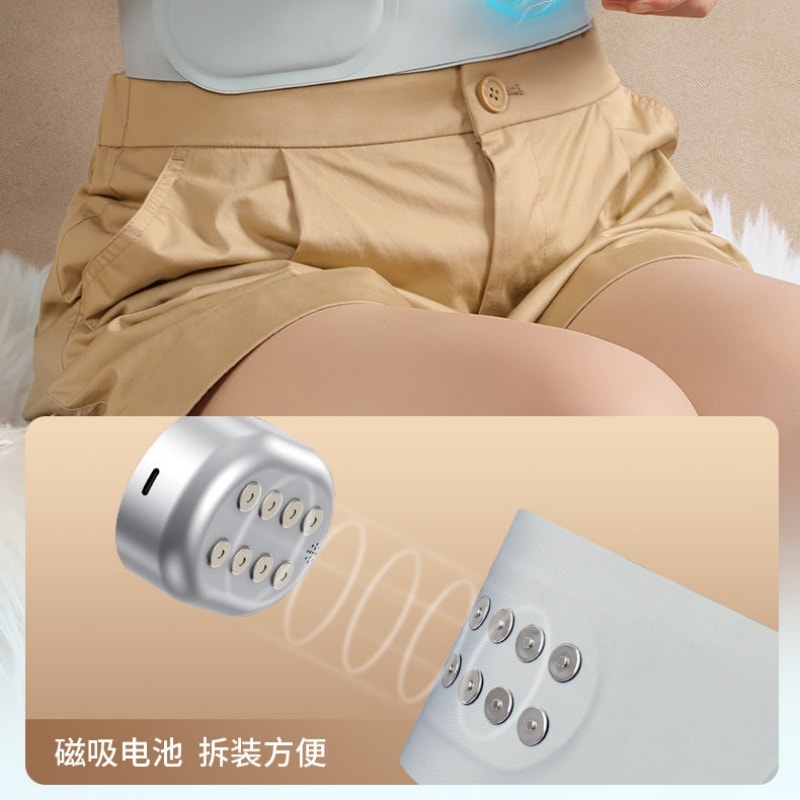 【中国直邮】 奥克斯 腰部按摩器腰带震动加热腰疼肌劳损神器腰椎热敷暖宫腹仪 灰色顶配款 一个装