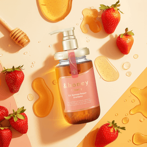 日本&HONEY安蒂花子 浓润修复洗发水1.0 草莓蜂蜜香 450ml 无硅油洗发露 高保湿损伤修护