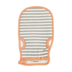 FASOLA 雙面搓澡手套 強力搓泥去角質 家用洗澡搓背神器 綠色條紋