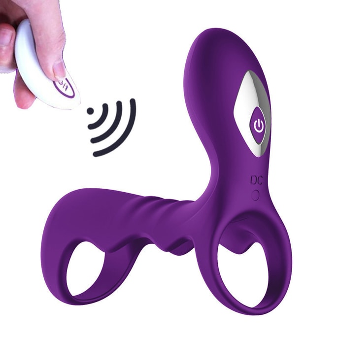 Tiger Ben Fu Vibration Lock Ring Sex Toys Purple Remote Control