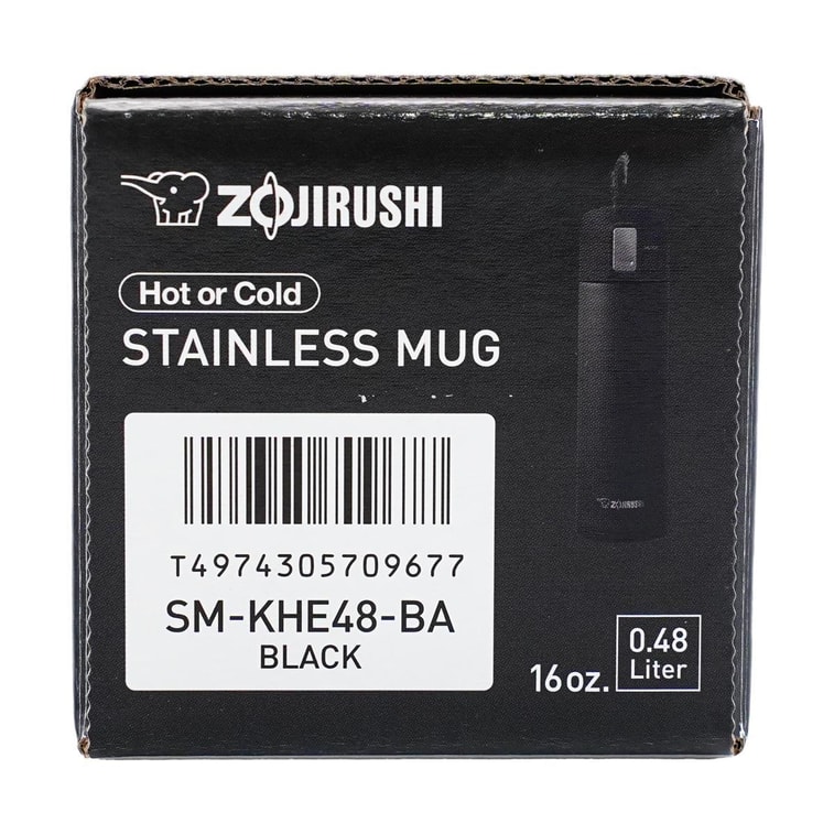 日本ZOJIRUSHI像印 不鏽鋼保溫瓶保溫杯 真空保冷 魔法瓶 #黑色 480ml SM-KHE48BA 6