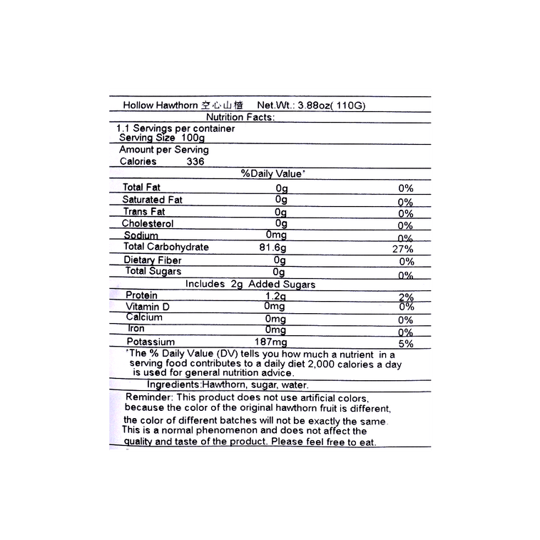 Aubépine Naturelle Creuse, 3.88 oz【Snack Doux Sucré et Acide】 8