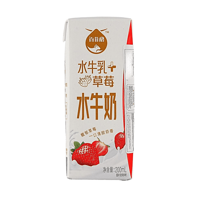百菲酪 草莓水牛奶 200ml【营养早餐奶】