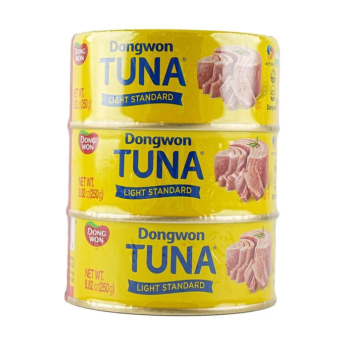韩国DONGWON东远 油浸金枪鱼罐头 即食吞拿鱼  250g*3罐