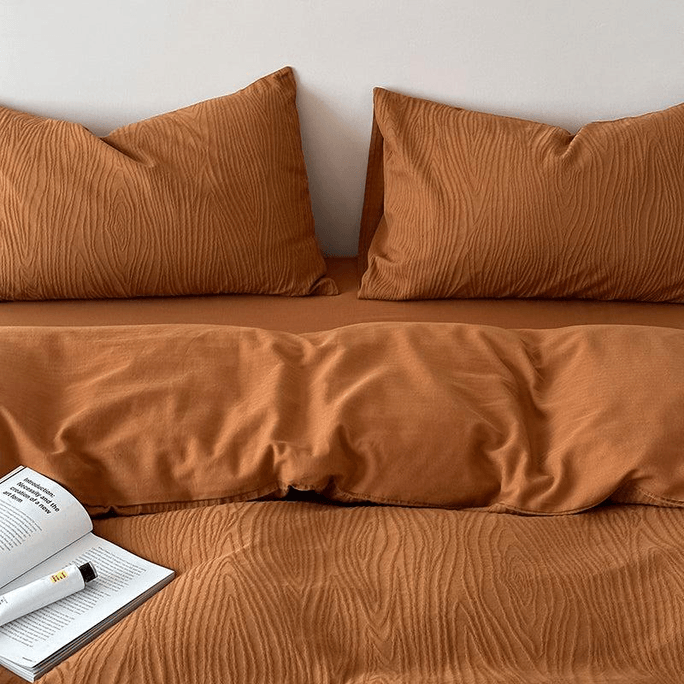 Timber Weave Bedding Set Queen Size Pumpkin