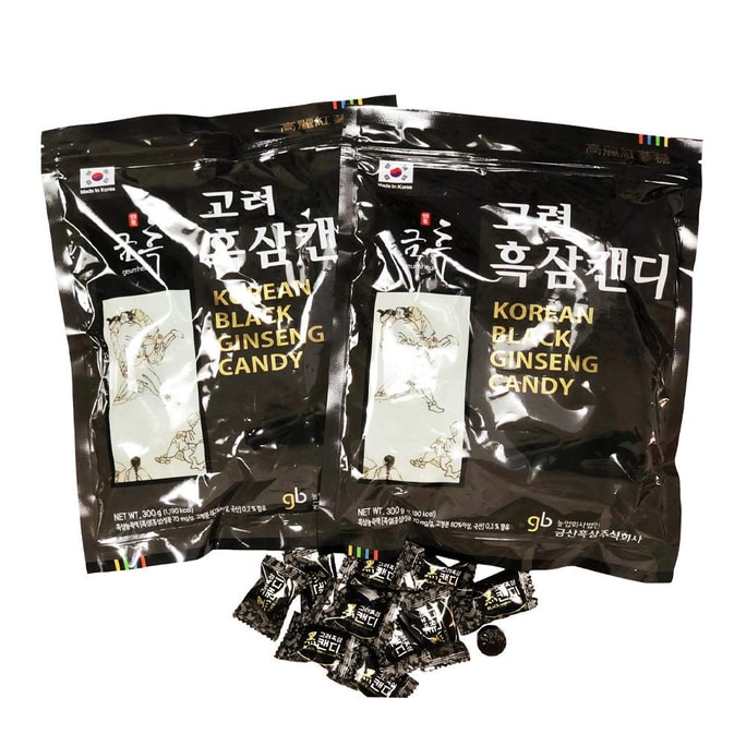 Korean Panx Black Ginseng Candy (300g X 2 Bags (600g))
