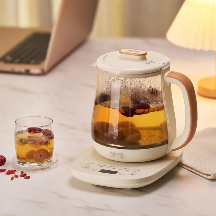 Multi-Function Digital Glass Tea Maker, 50.72 fl oz 6-Cup with 16 Heat Settings AWK-705 4