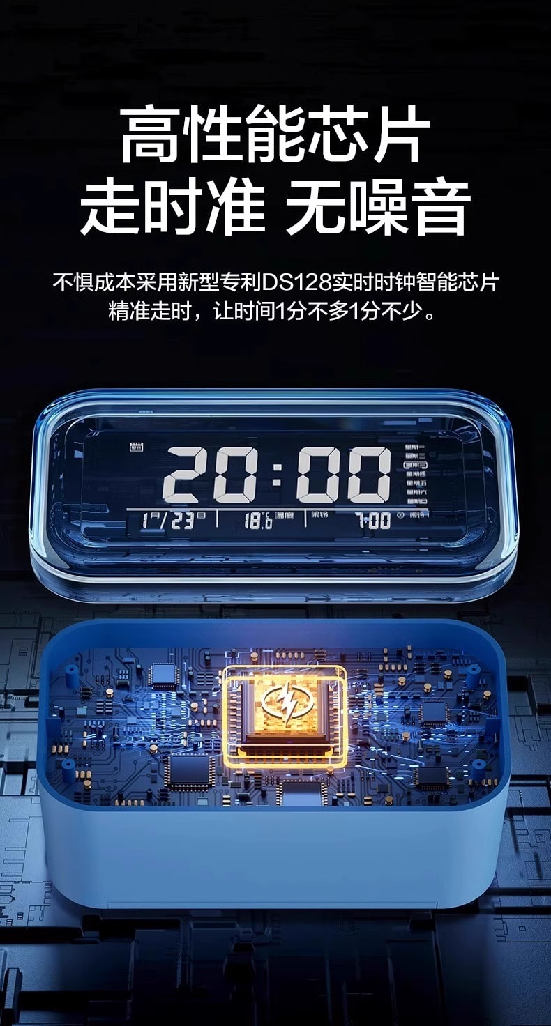  水月秦淮 【叫醒而不驚醒,附贈電池】夜燈鬧鐘 學生專用強力叫醒時鐘電子鐘兒童男孩女孩夜燈床頭鐘起床神器 藍色超級帥氣款1台 【5分鐘貪睡模式、溫度監測】