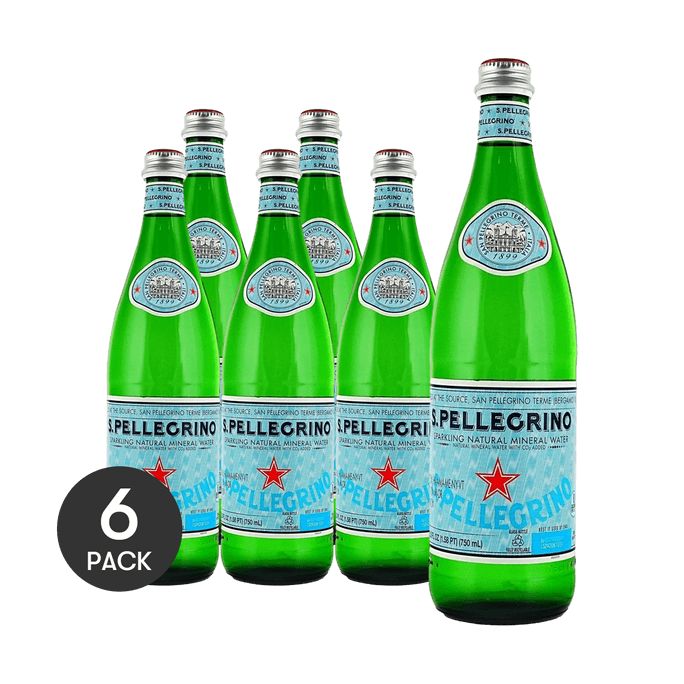 意大利SAN PELLEGRINO圣培露 天然含气矿泉水 气泡水  750ml *6【6份超值装】
