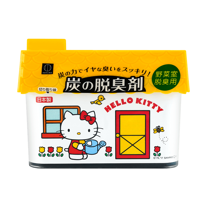 日本KOKUBO小久保 HELLO KITTY凯蒂猫活性炭强力脱臭剂 蔬果库脱臭用 150g