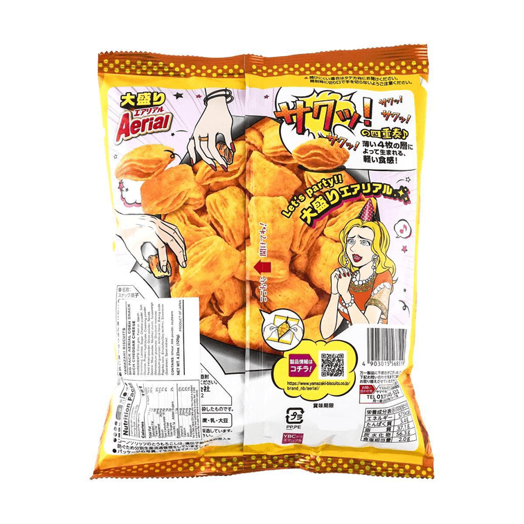 日本YBC山崎 玉米片 四層中空脆 濃鬱切達起司口味 120g 3