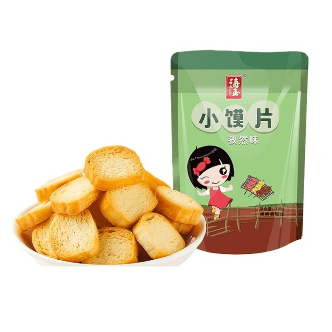 【中国直送】海宇ミニ蒸しパンスライス、焼き蒸しパンスライス、オリジナルフレーバー、クミンフレーバー、スナック、108g×2袋