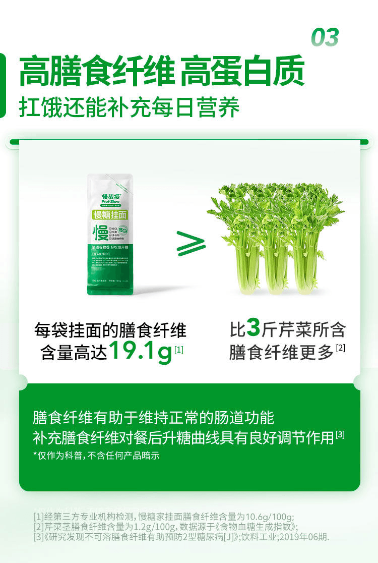 【中国直邮】 慢教授 低GI慢糖挂面 180g