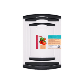 Lusso 3pc Poly Cutting Board set in Black, Microban