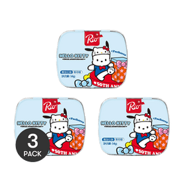 Sanrio Collaboration Hello Kitty&Pochacco,Black Currant Mint Candy ,Sugar Free, 0.49 oz *3【3 Packs】