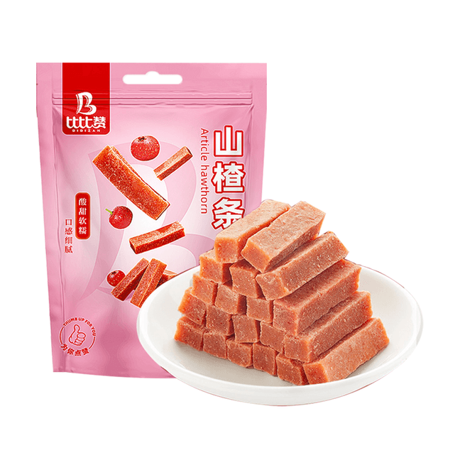 【开胃零食】比比赞 山楂条开胃果丹皮蜜饯酸甜鲜果蜜饯布丁宝宝开胃孕妇网红推荐怀旧零食 200g