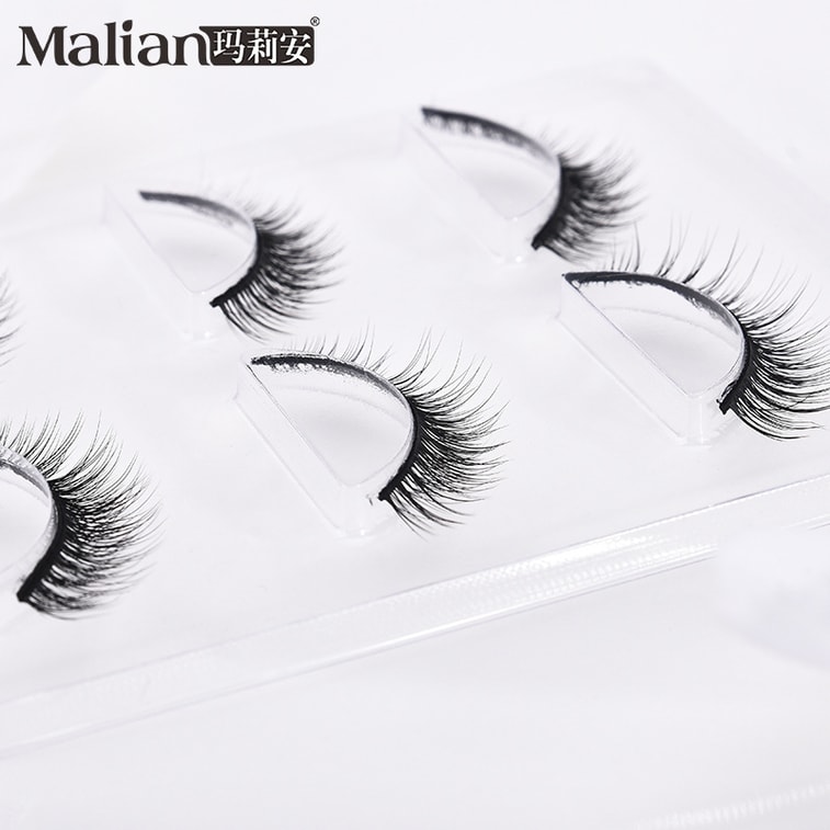 마리안느 [공식 플래그십 스토어] 내추럴 바비 크로스 컬 인조 속눈썹 [아이라이너 불필요] 재사용 가능 인조 속눈썹 (3쌍) 3