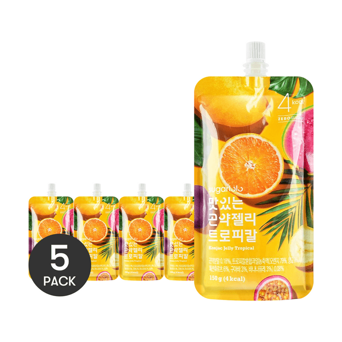 Konjac Jelly Drink Tropical 5.3 oz*5【5 Packs】