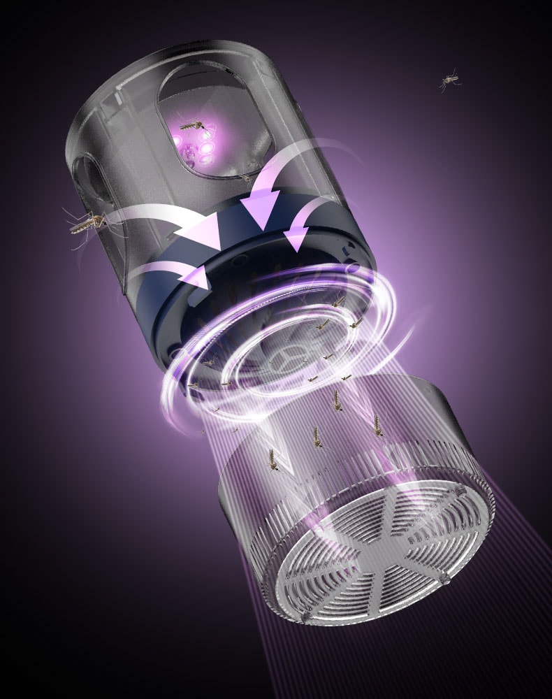 力好佳 双门灭蚊灯新款家用吸入式静音孕婴适用家用捕蚊诱蚊灯 1 把